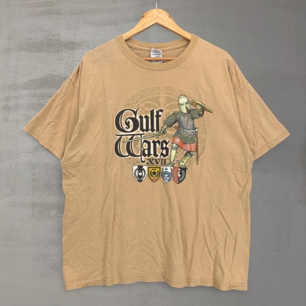 Vintage Gulf Wars Renaissance Festival XVII T-Shirt Tan Medieval Knight XL
